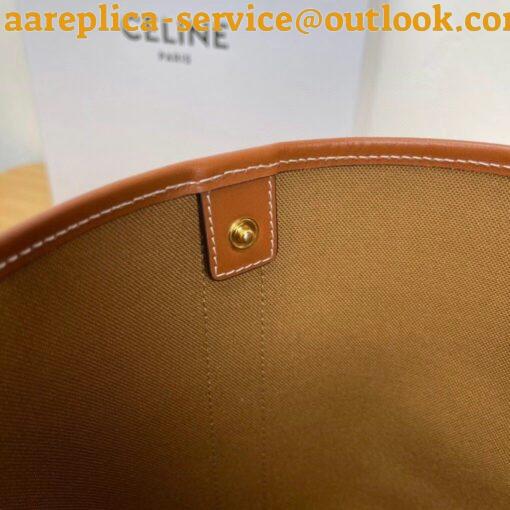 Replica Celine Small Bucket Bag In Tan Triomphe Canvas 8