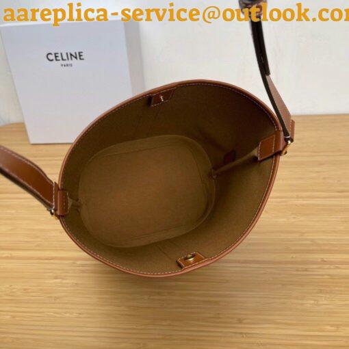 Replica Celine Small Bucket Bag In Tan Triomphe Canvas 9