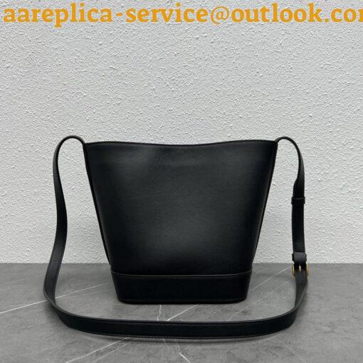 Replica Celine Small Bucket Cuir Triomphe In Black Calfskin 5