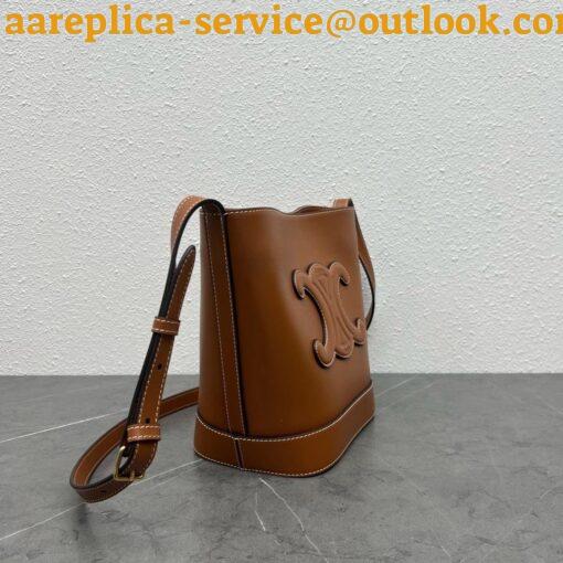 Replica Celine Small Bucket Cuir Triomphe In Brown Calfskin 8