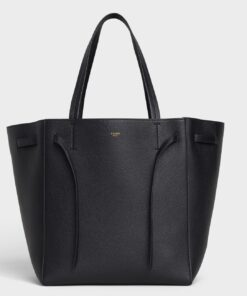 Replica Celine Small Cabas Phantom Bag In Black Grained Calfskin