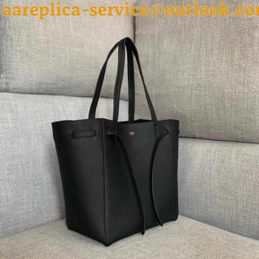 Replica Celine Small Cabas Phantom Bag In Black Grained Calfskin 7