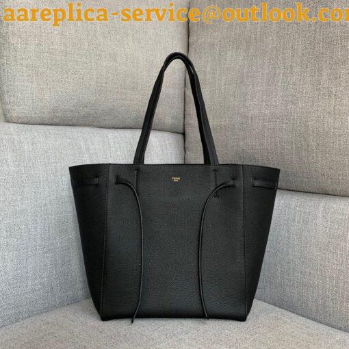 Replica Celine Small Cabas Phantom Bag In Black Grained Calfskin 8