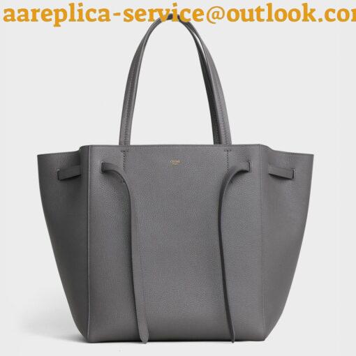 Replica Celine Small Cabas Phantom Bag In Grey Grained Calfskin 4