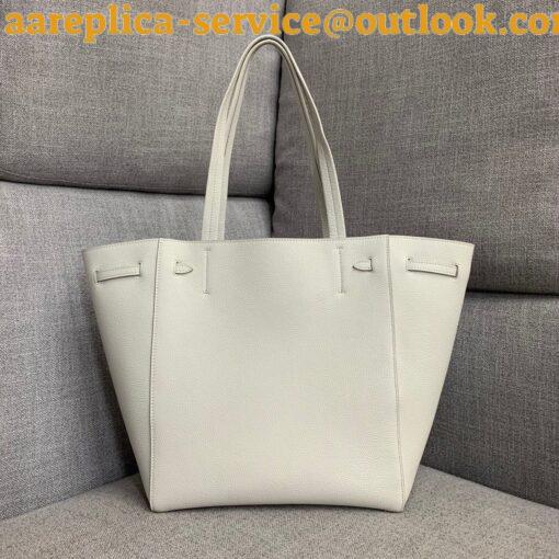 Replica Celine Small Cabas Phantom Bag In White Grained Calfskin 19