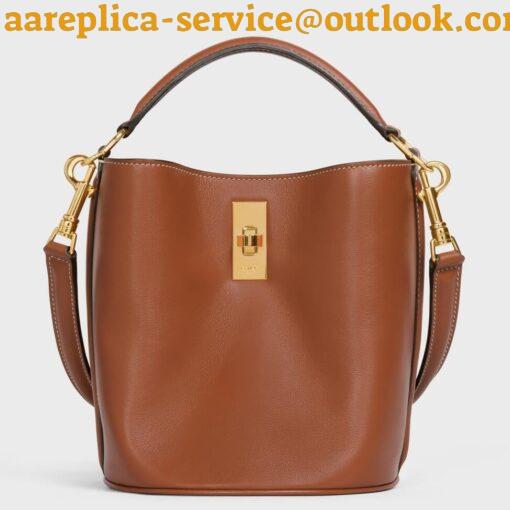 Replica Celine Teen Bucket 16 Bag In Brown Calfskin