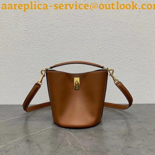 Replica Celine Teen Bucket 16 Bag In Brown Calfskin 6