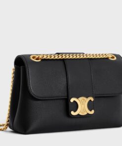 Replica Celine Teen Victoire Bag in Black Calfskin