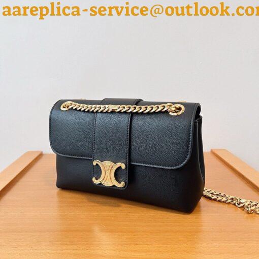 Replica Celine Teen Victoire Bag in Black Calfskin 7