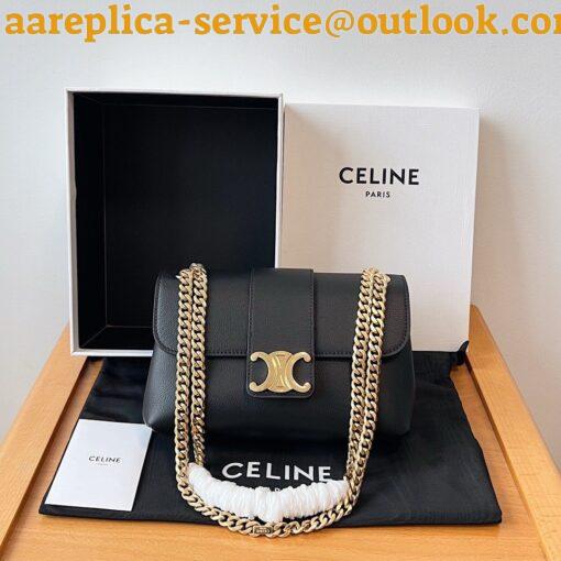 Replica Celine Teen Victoire Bag in Black Calfskin 9