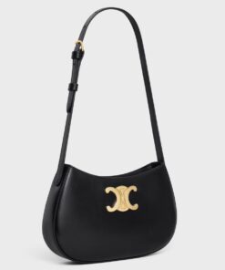 Replica Celine Tilly Medium Bag in Black Calfskin