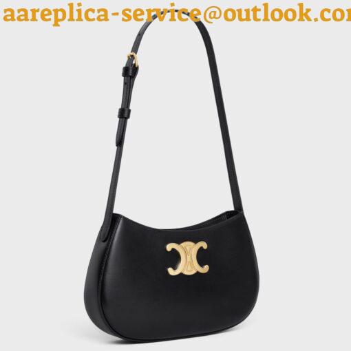 Replica Celine Tilly Medium Bag in Black Calfskin