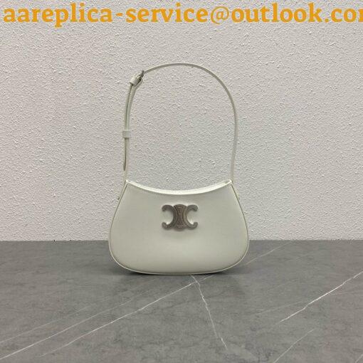 Replica Celine Tilly Medium Bag in White Calfskin 10