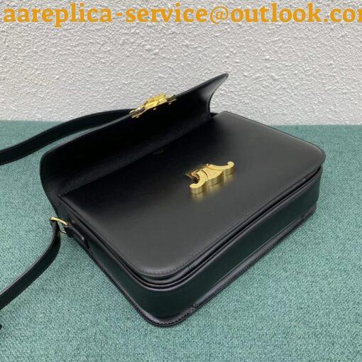 Replica Celine Triomphe Large Bag In Black Calfskin 7