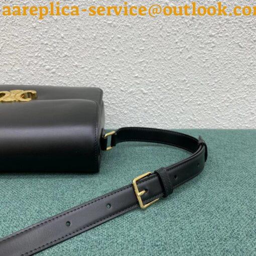 Replica Celine Triomphe Large Bag In Black Calfskin 9