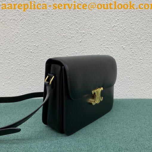 Replica Celine Triomphe Large Bag In Black Calfskin 14