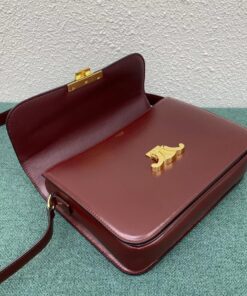 Replica Celine Triomphe Large Bag In Bordeaux Calfskin 2