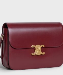 Replica Celine Triomphe Large Bag In Bordeaux Calfskin