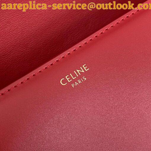 Replica Celine Triomphe Large Bag In Red Calfskin 7