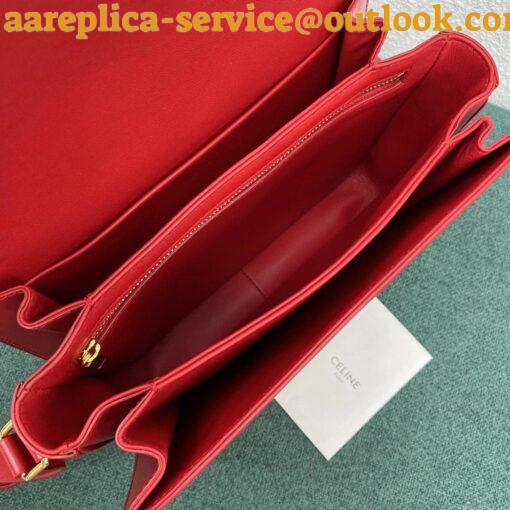 Replica Celine Triomphe Large Bag In Red Calfskin 8