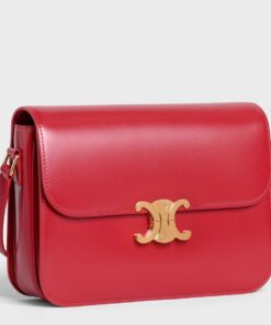 Replica Celine Triomphe Large Bag In Red Calfskin