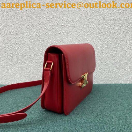 Replica Celine Triomphe Large Bag In Red Calfskin 13