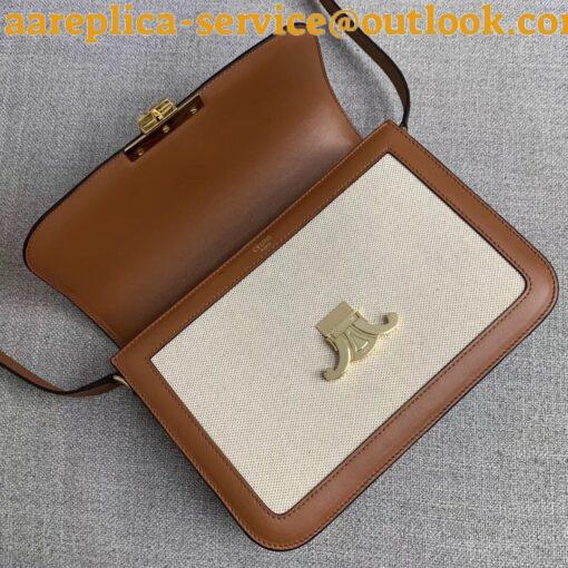 Replica Celine Triomphe Large Bag In Textile and Calfskin 4