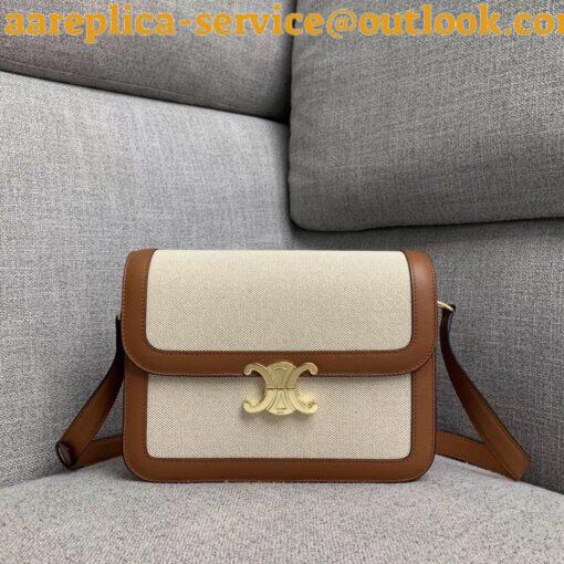 Replica Celine Triomphe Large Bag In Textile and Calfskin 5