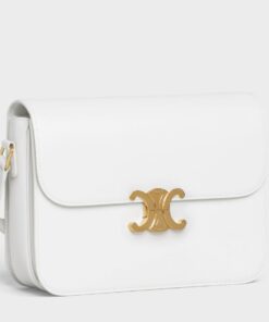 Replica Celine Triomphe Large Bag In White Calfskin