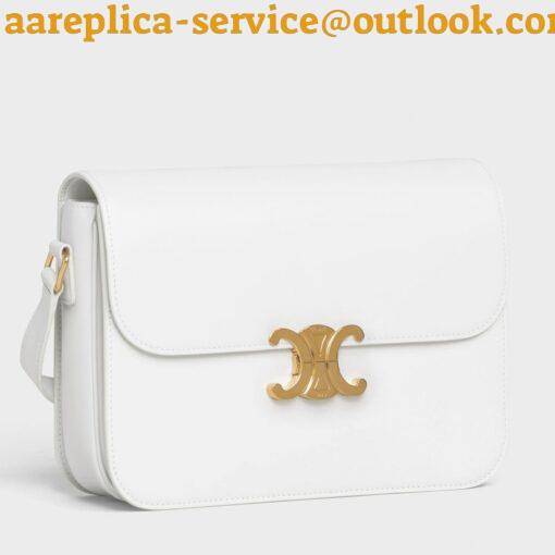 Replica Celine Triomphe Large Bag In White Calfskin