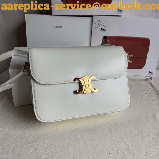 Replica Celine Triomphe Large Bag In White Calfskin 3