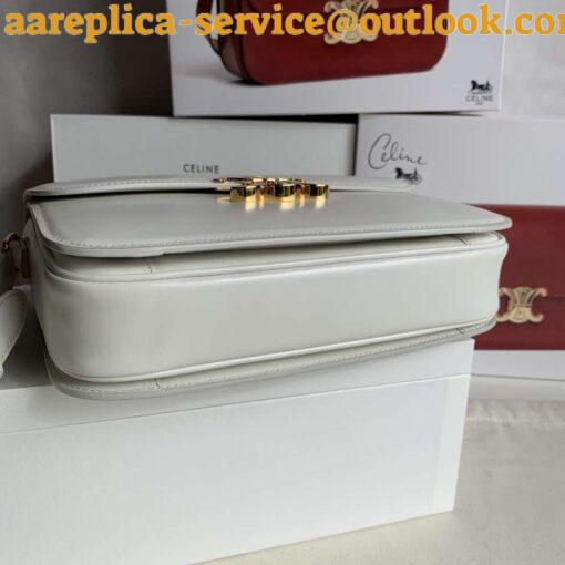 Replica Celine Triomphe Large Bag In White Calfskin 5