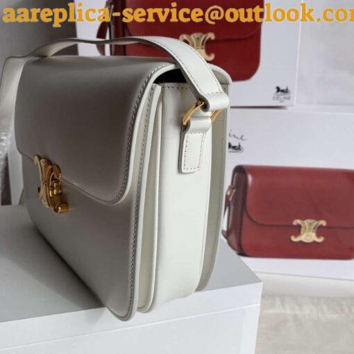 Replica Celine Triomphe Large Bag In White Calfskin 7