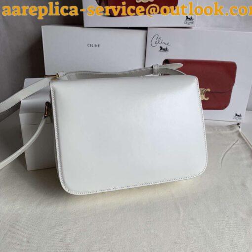 Replica Celine Triomphe Large Bag In White Calfskin 8