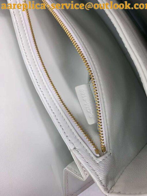 Replica Celine Triomphe Large Bag In White Calfskin 9