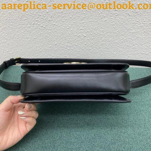 Replica Celine Triomphe Medium Bag In Black Smooth Calfskin 3