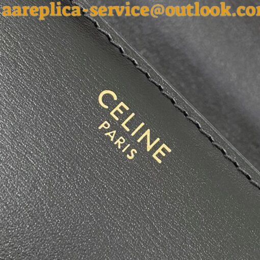 Replica Celine Triomphe Medium Bag In Black Smooth Calfskin 9