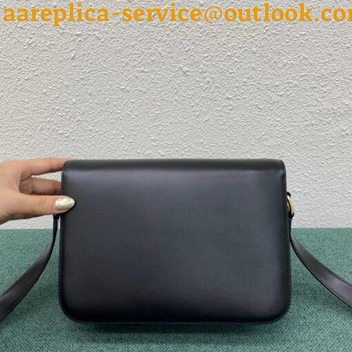 Replica Celine Triomphe Medium Bag In Black Smooth Calfskin 14