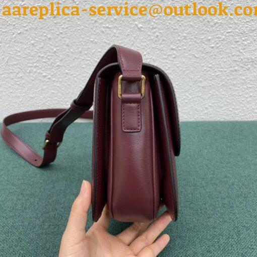 Replica Celine Triomphe Medium Bag In Bordeaux Smooth Calfskin 2