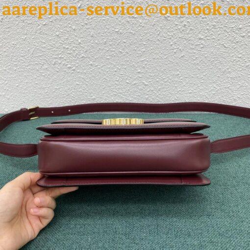 Replica Celine Triomphe Medium Bag In Bordeaux Smooth Calfskin 3