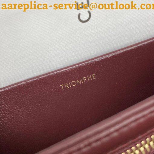 Replica Celine Triomphe Medium Bag In Bordeaux Smooth Calfskin 8