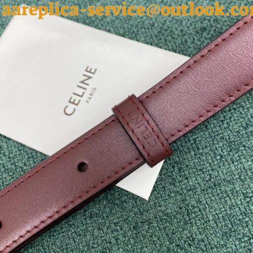 Replica Celine Triomphe Medium Bag In Bordeaux Smooth Calfskin 12