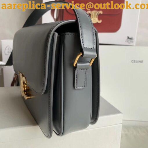 Replica Celine Triomphe Medium Bag In Grey Smooth Calfskin 3