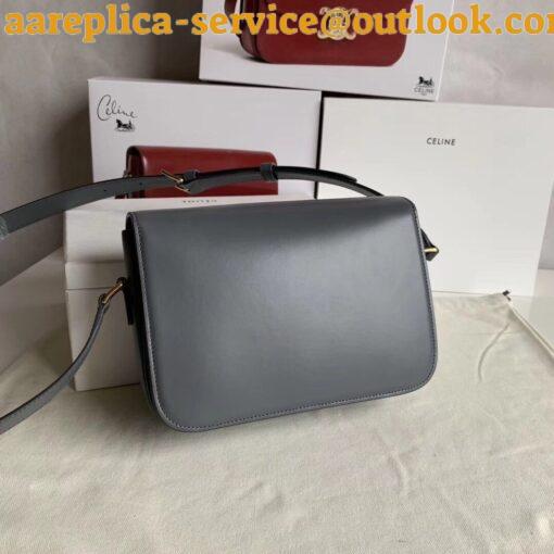 Replica Celine Triomphe Medium Bag In Grey Smooth Calfskin 5