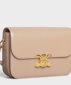 Replica Celine Triomphe Medium Bag In Nude Smooth Calfskin