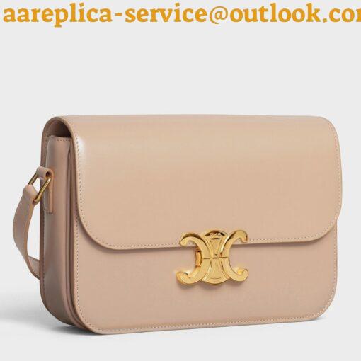 Replica Celine Triomphe Medium Bag In Nude Smooth Calfskin