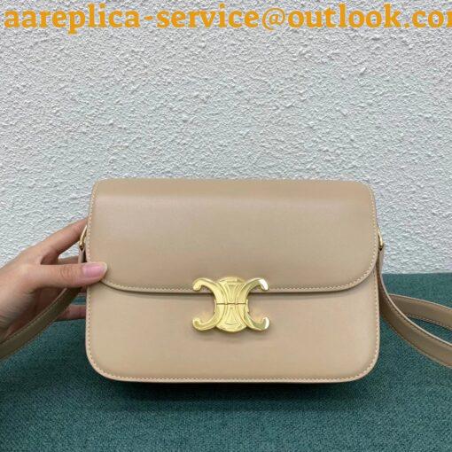 Replica Celine Triomphe Medium Bag In Nude Smooth Calfskin 3