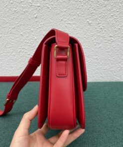 Replica Celine Triomphe Medium Bag In Red Smooth Calfskin 2