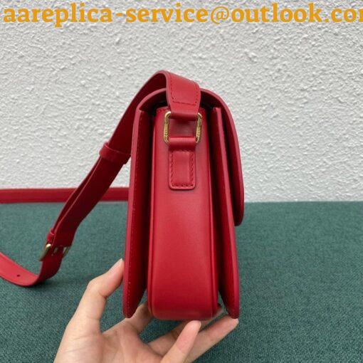 Replica Celine Triomphe Medium Bag In Red Smooth Calfskin 2