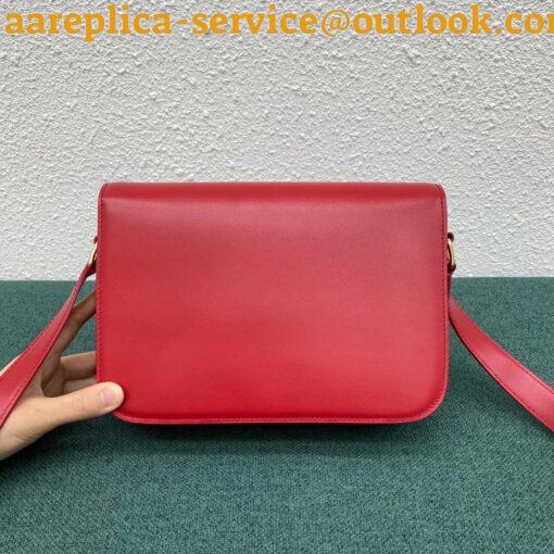 Replica Celine Triomphe Medium Bag In Red Smooth Calfskin 3